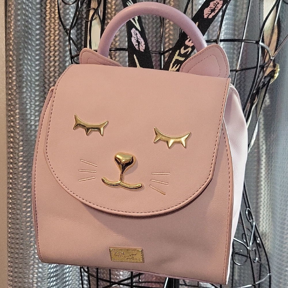 Betsey Johnson Light Pink Cat Backpack - Picture 3 of 5